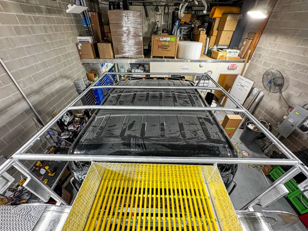 Open compartment interior during fabrication, photo 64 of 303.